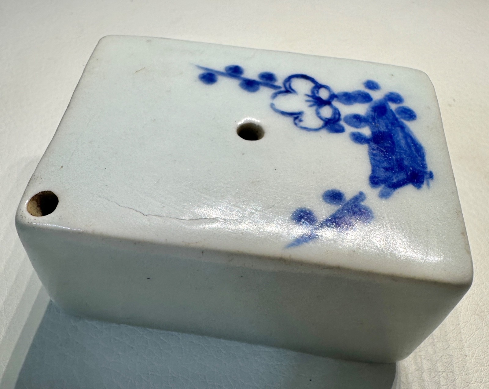 Fine Old Antique Chinese Korean Blue & White Porcelain Water Dropper Coupe