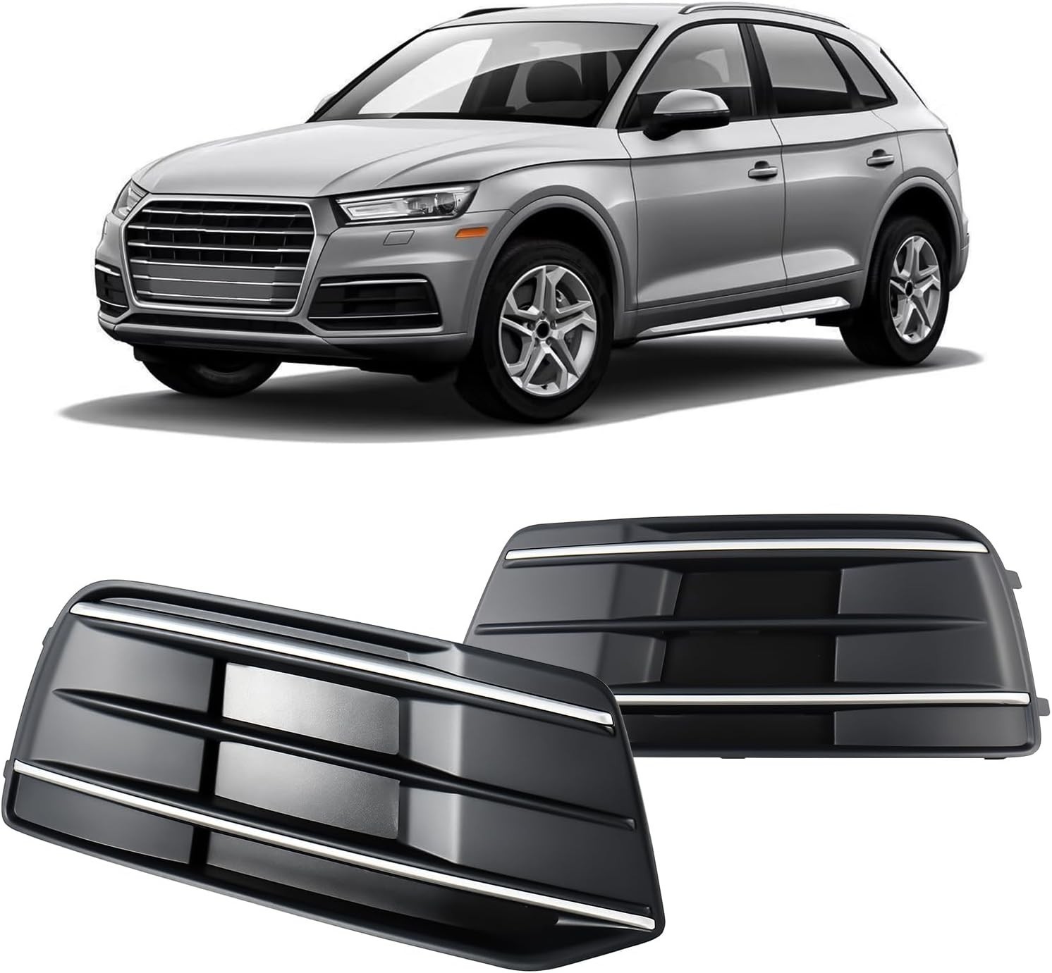 1 Pair Front Driving Fog Light Bezel Cover for Audi Q5 2018-2020.... 1 Pair Front Driving Fog Light Bezel Cover for Audi Q5 2018-2020....