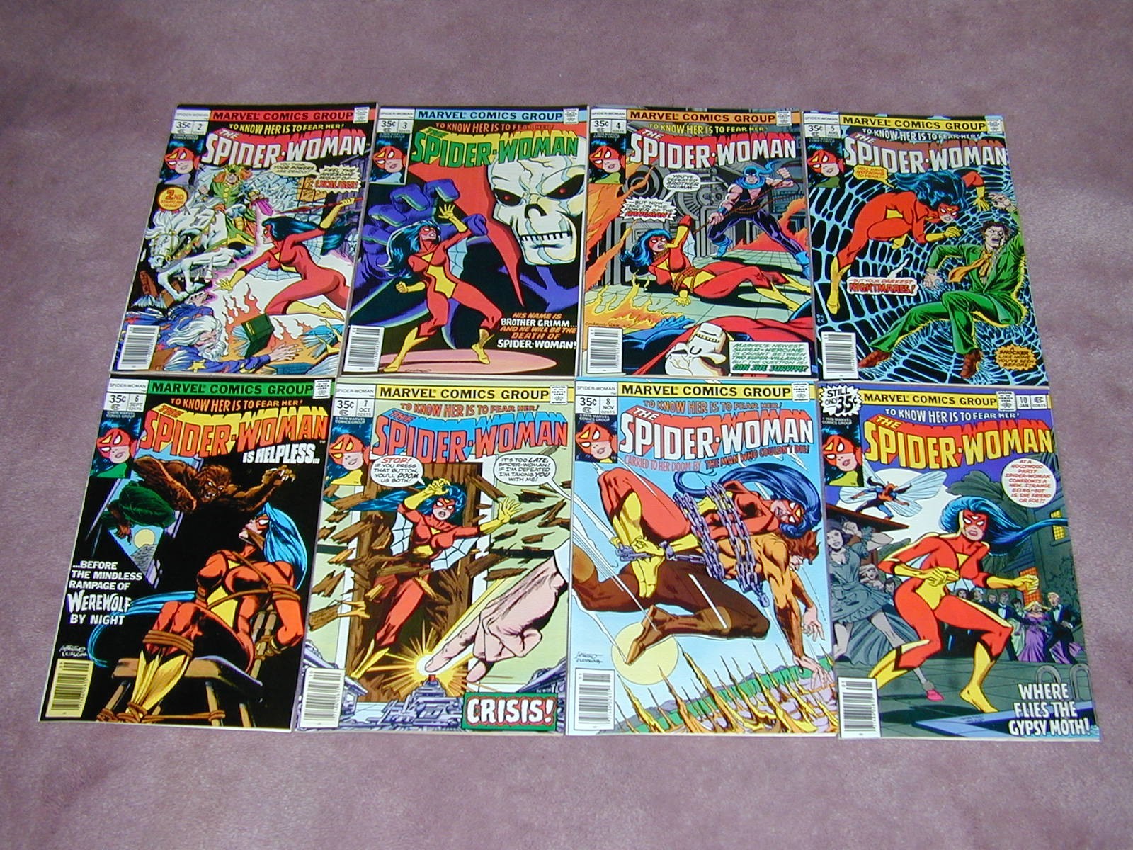 Spider-Woman comic #2, 3, 4, 5, 6, 7, 8, 10, Eight comics by Marvel 1978, NICE Spider-Woman comic #2, 3, 4, 5, 6, 7, 8, 10, Eight comics by Marvel 1978, NICE
