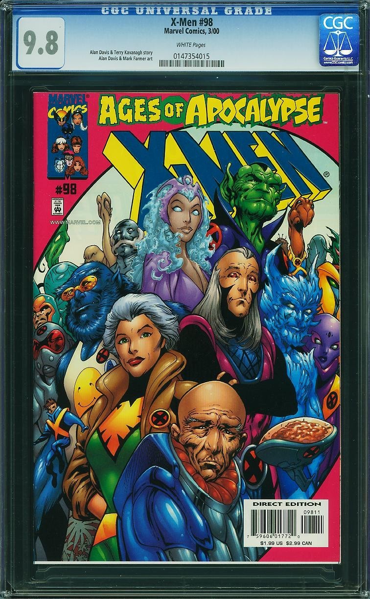 X-Men 98 CGC 9.8 NM-MT WP Ages of Apocalypse Alan Davis Marvel 2000 X-Men 98 CGC 9.8 NM-MT WP Ages of Apocalypse Alan Davis Marvel 2000