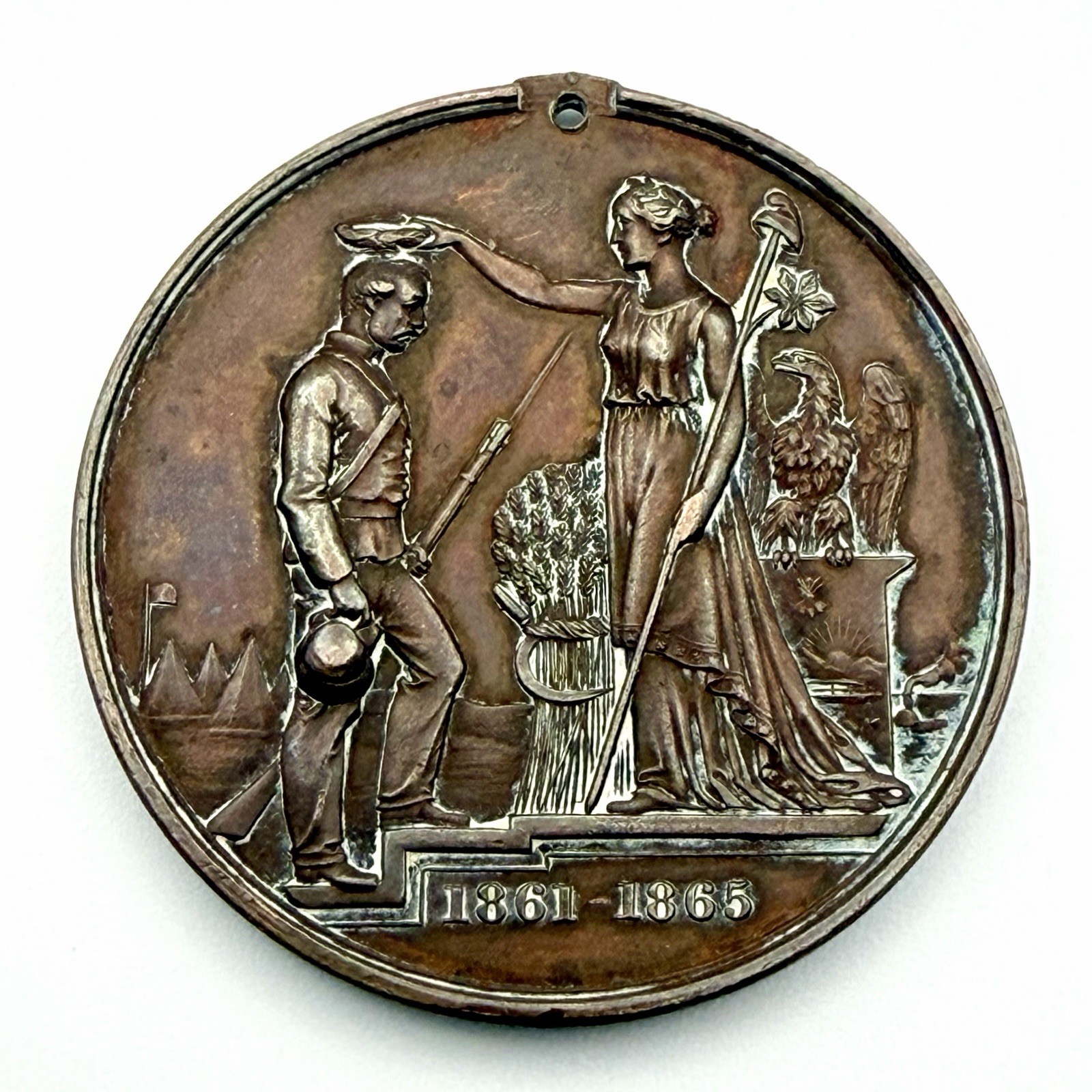 1866 Tiffany Civil War Ohio Veteran Medal Adam Williams Co C 43rd Infantry Named
