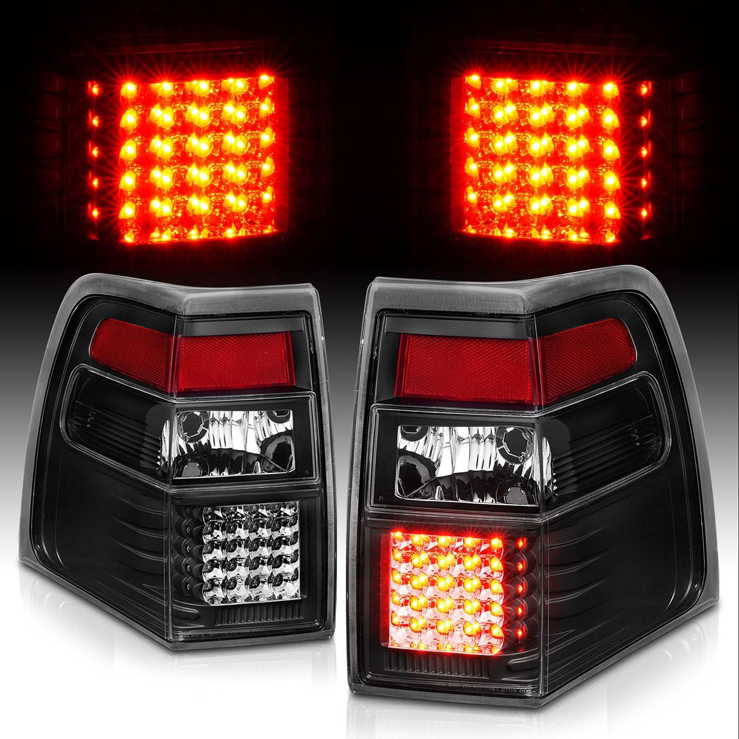 Black LED Replacement Brake Tail Lights Set for 2007-2017 Ford Expedition - Pass Black LED Replacement Brake Tail Lights Set for 2007-2017 Ford Expedition - Pass