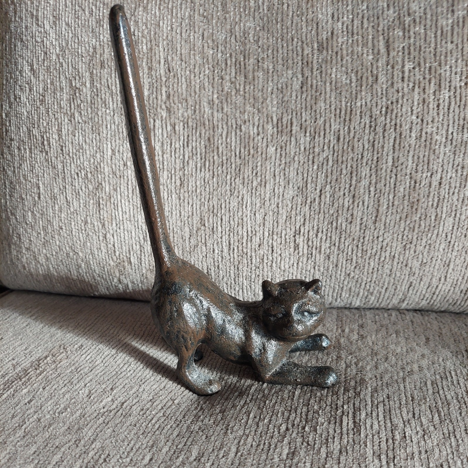 Vintage Cast Iron BLACK CAT with Long Tail Up DOOR STOP or Toilet Paper Holder Vintage Cast Iron BLACK CAT with Long Tail Up DOOR STOP or Toilet Paper Holder