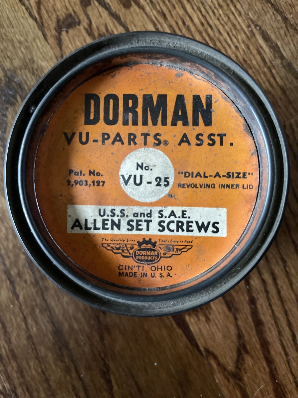 Vintage Dorman VU Parts Canister VU-25 ALLEN SET SCREWS