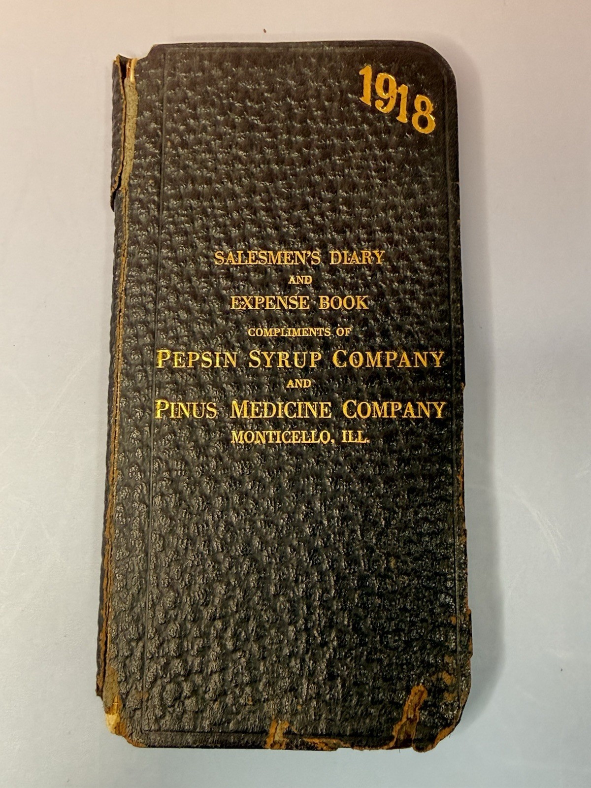1918 Pepsin Syrup Co Salesman's Diary Dr Caldwell Patent Medicine Advertising
