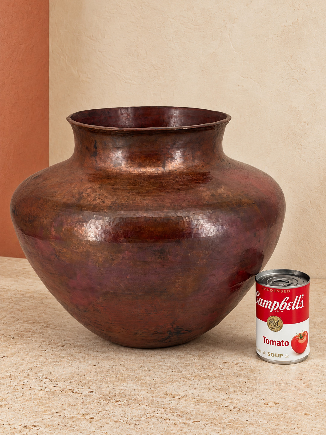 Large Santa Clara del Cobre Style Hand Hammered Copper Vase 14.25” Wide 8 lb Large Santa Clara del Cobre Style Hand Hammered Copper Vase 14.25” Wide 8 lb