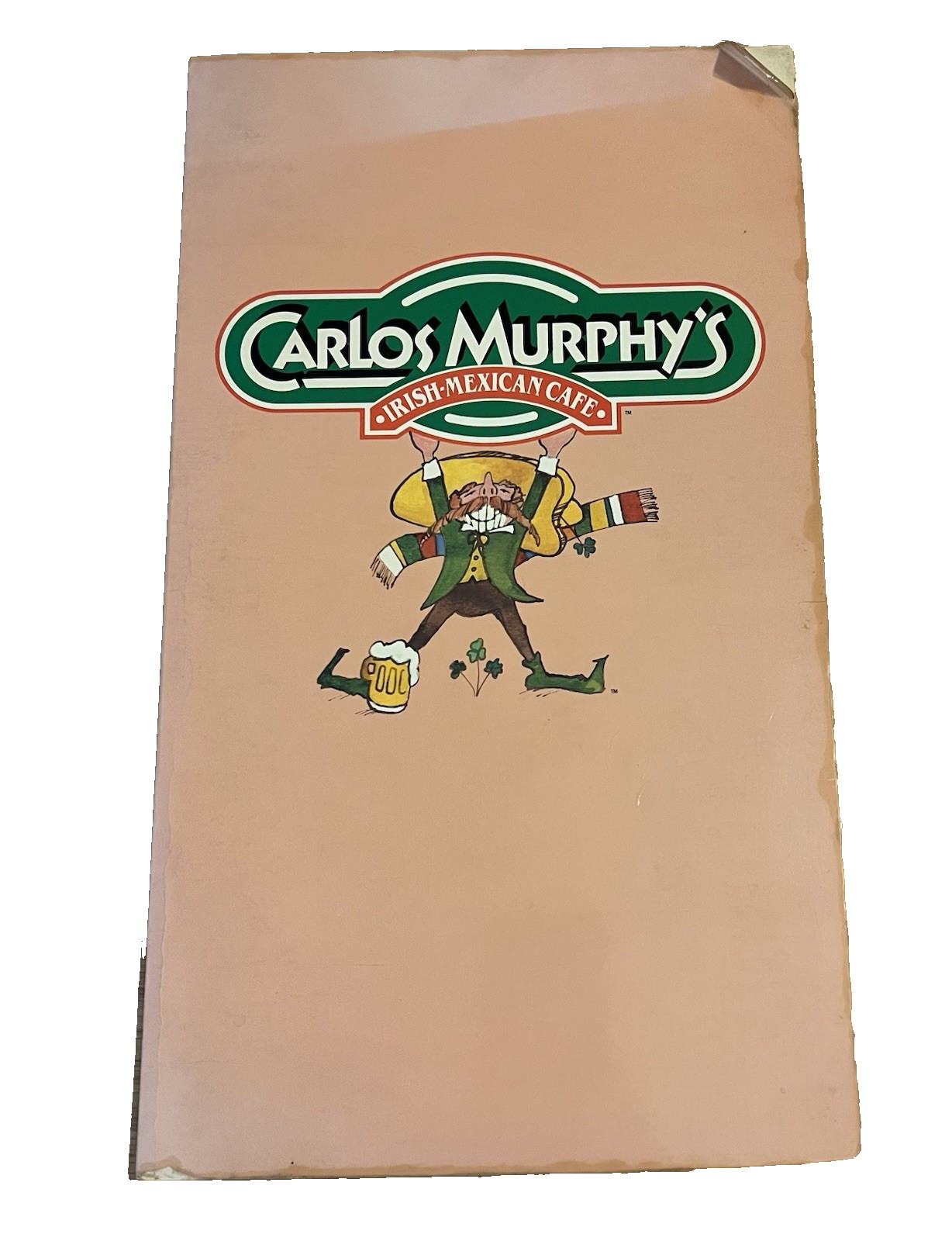 Vintage 1980s Carlos Murphy’s Irish Mexican Café Restaurant Menu USA Laminated Vintage 1980s Carlos Murphy’s Irish Mexican Café Restaurant Menu USA Laminated