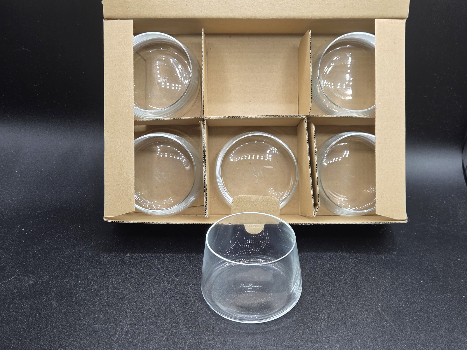 Lot of 6 Qantas Marc Newson First / Business Class Glass Cups - New Lot of 6 Qantas Marc Newson First / Business Class Glass Cups - New