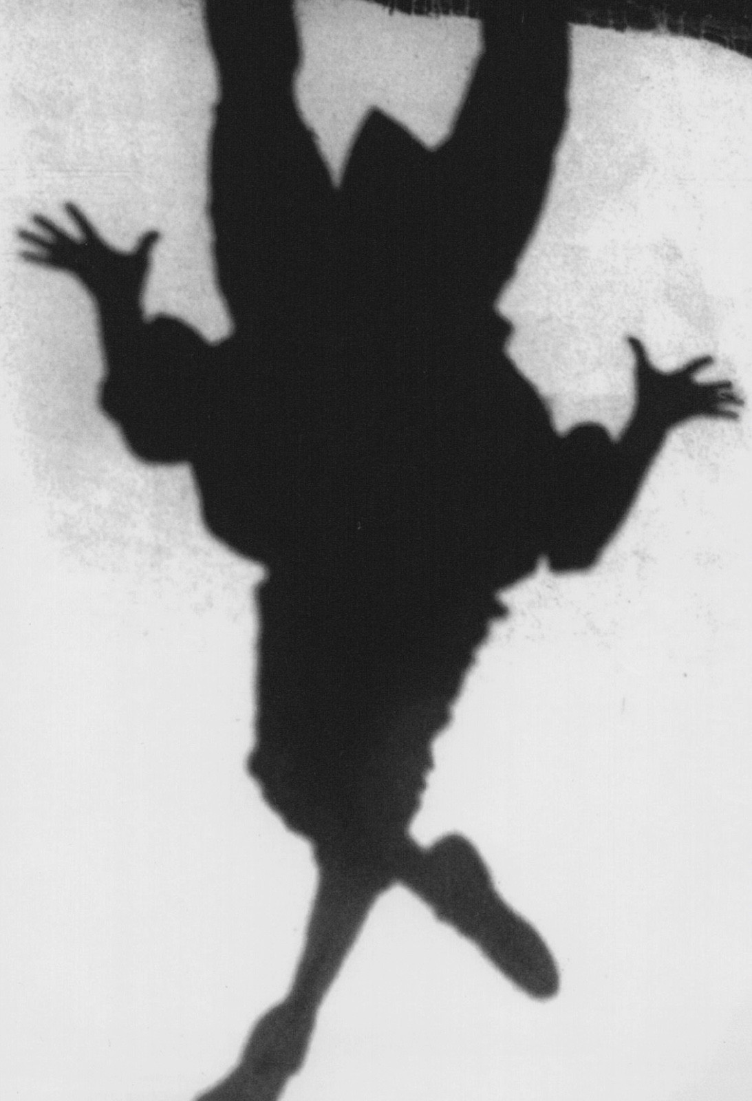Artistic Shadow Figure Jumping Silhouette Wall Abstract High Contrast Photo