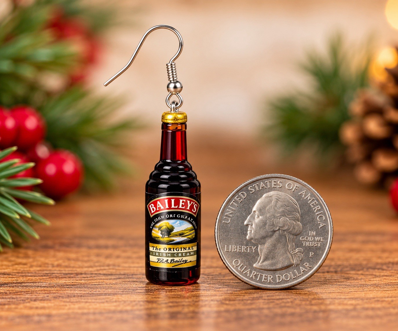 Baileys Irish Cream Mini Bottle Dangle Earrings Novelty Jewelry Gift Handmade Baileys Irish Cream Mini Bottle Dangle Earrings Novelty Jewelry Gift Handmade