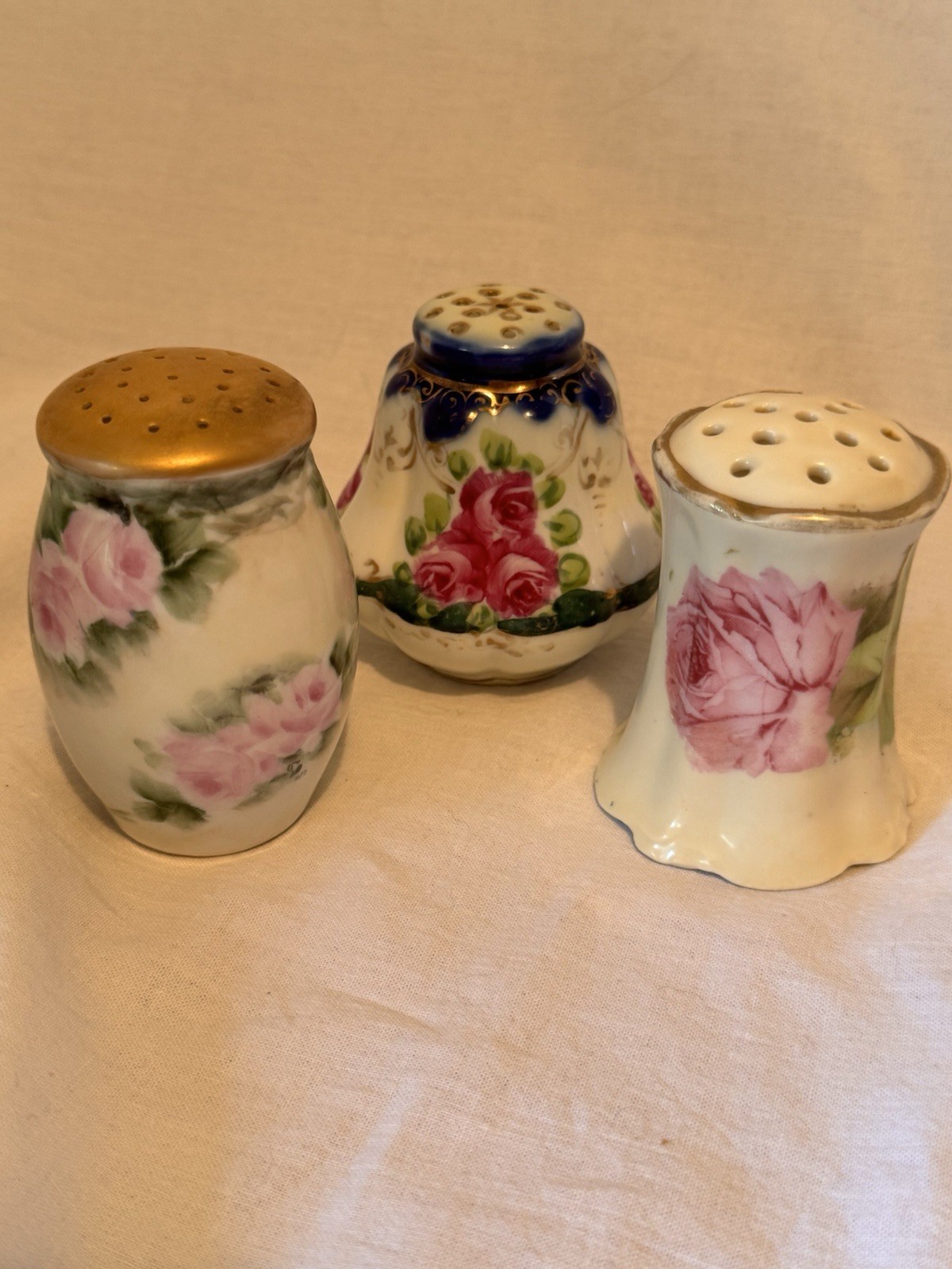 3 Unique Vintage Antique Victorian Porcelian Salt & Pepper Shakers 3 Unique Vintage Antique Victorian Porcelian Salt & Pepper Shakers