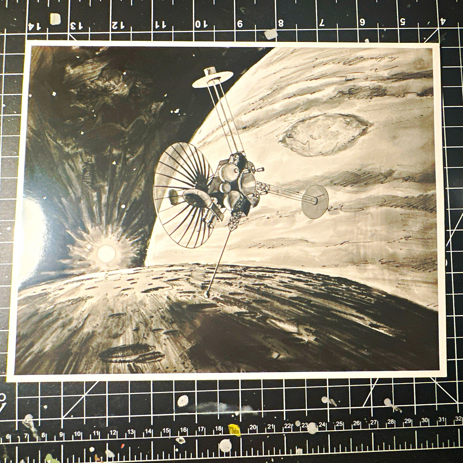 NASA Pioneer Concept Art by Robert McCall - B&W 8x10 on Kodak Paper NASA Pioneer Concept Art by Robert McCall - B&W 8x10 on Kodak Paper