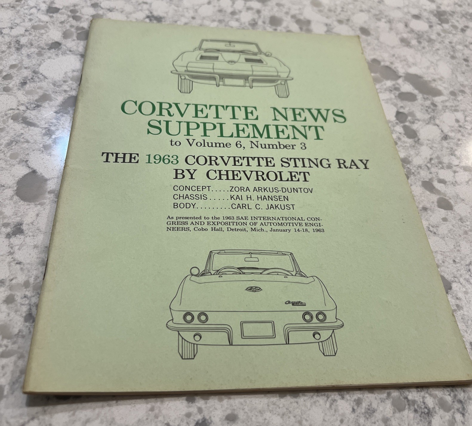 Vintage Corvette News Vol 6 No 3 Supplement 1963 Corvette Sting Ray- Quick Ship