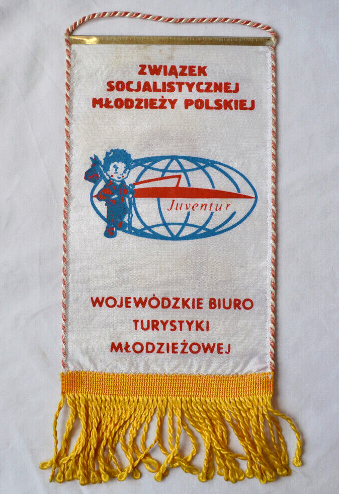 Vintage Juventur Poland Pennant ZSMP Gdansk Youth Socialist Tourism Banner Flag