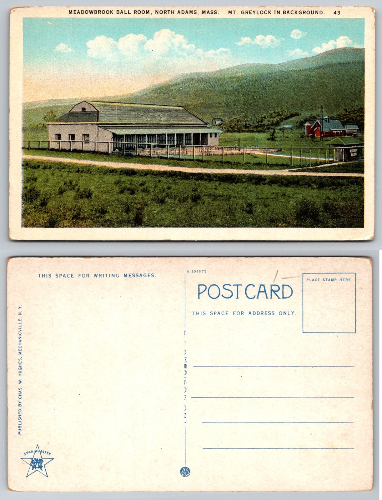 Meadowbrook Ball Room Mount Greylock North Adams Massachusetts Chas W Postcard