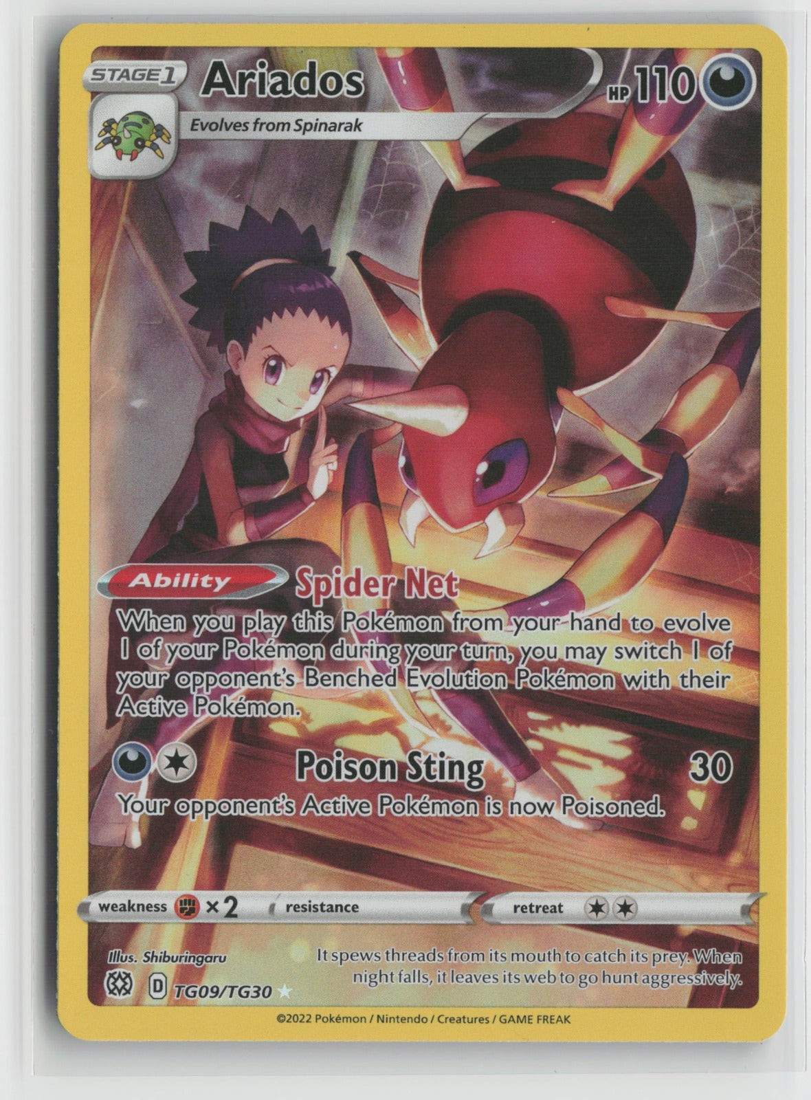 Ariados Ultra Rare Holo SWSH09:TG TG09/TG30 NM Ariados Ultra Rare Holo SWSH09:TG TG09/TG30 NM