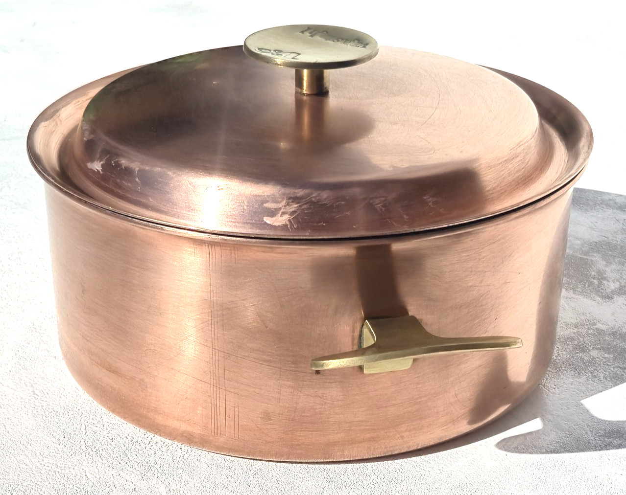 Vintage 8.3inch Copper Stockpot W Lid Van Stahl Stainless Steel Lined 2mm 4.4lbs