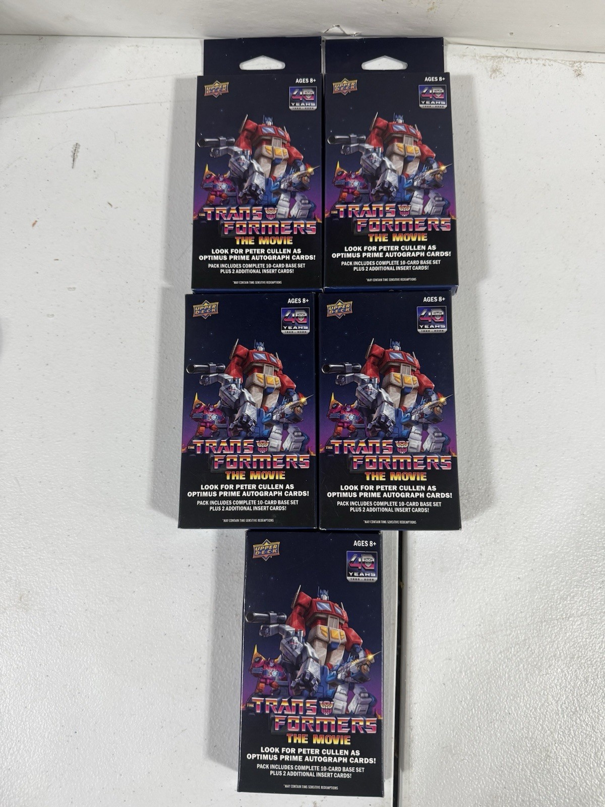 5 Upper Deck Transformers The Movie 40th Anniversary Target Sealed Boxes 5 Upper Deck Transformers The Movie 40th Anniversary Target Sealed Boxes