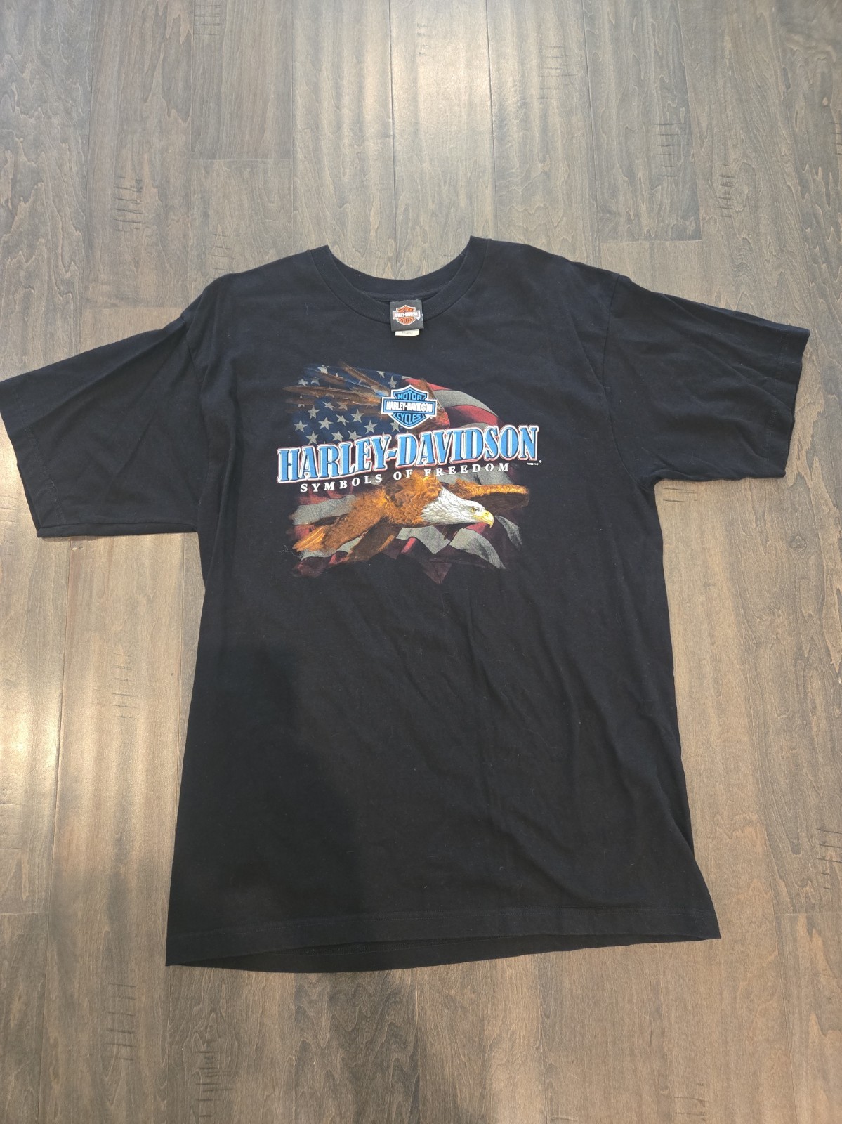 Harley-Davidson Men’s Charlotte North Carolina Eagle Flag Black T-shirt XL