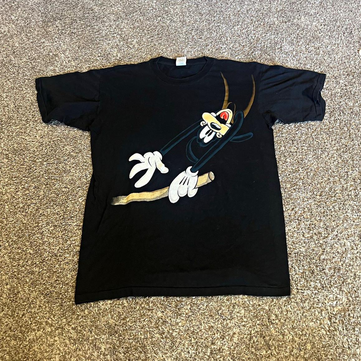 Vintage Mickey Unlimited Disney goofy Black Adult Unisex T-Shirt, Size L Vintage Mickey Unlimited Disney goofy Black Adult Unisex T-Shirt, Size L
