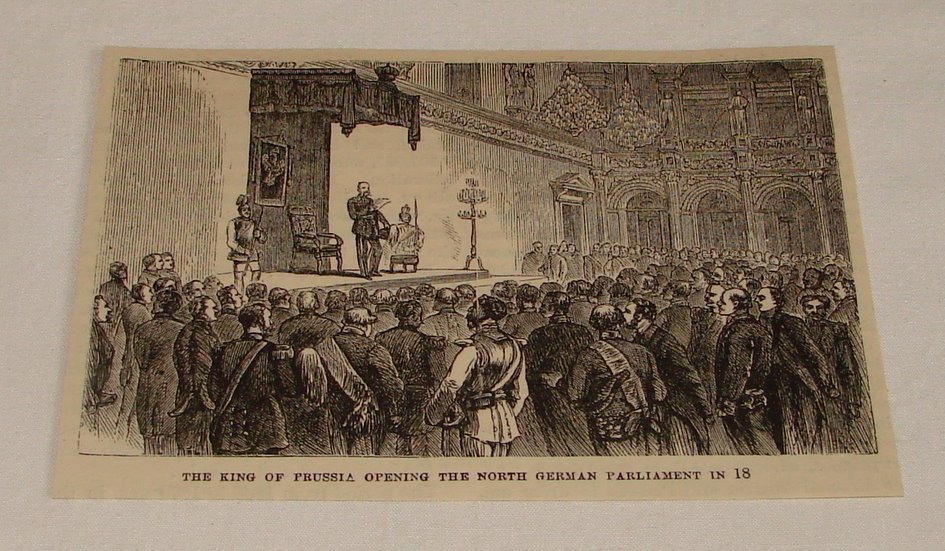 1876 magazine engraving ~ KING OF PRUSSIA At Germany Parliament 1876 magazine engraving ~ KING OF PRUSSIA At Germany Parliament