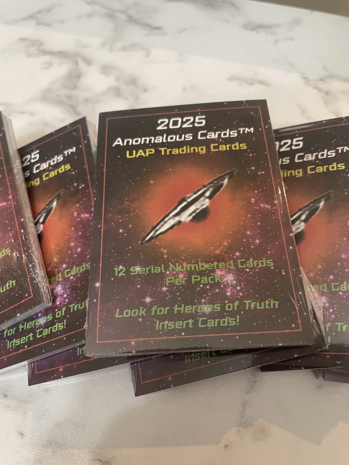 2025 Anomalous Cards - UFO/UAP 12 Card Cello Pack - Each card serial numbered 2025 Anomalous Cards - UFO/UAP 12 Card Cello Pack - Each card serial numbered