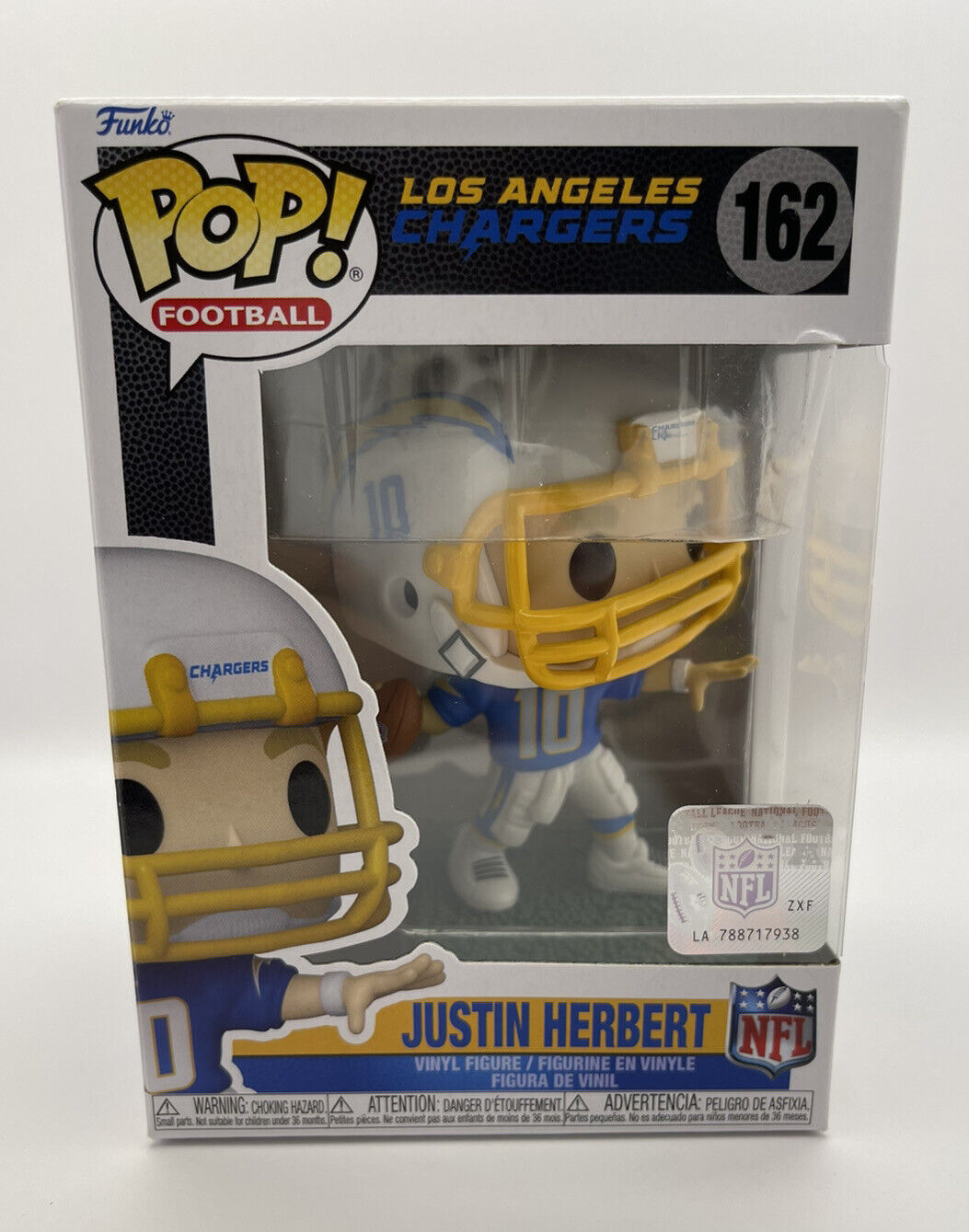 New Authentic Funko Pop #162  NFL  Justin Herbert Los Angeles Chargers