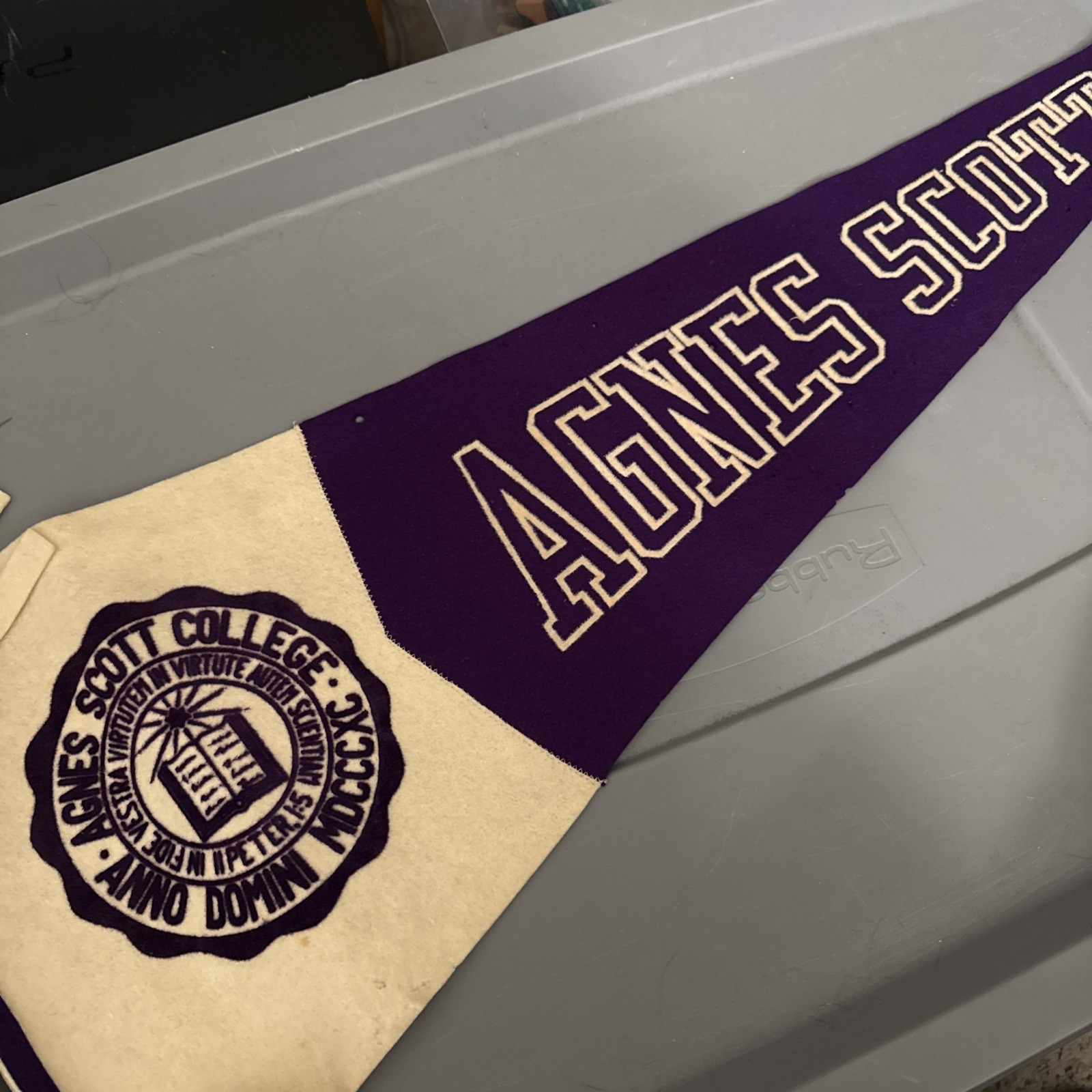 Pennant The Agnes Scott College Purple Vintage Silvet Pennant The Agnes Scott College Purple Vintage Silvet