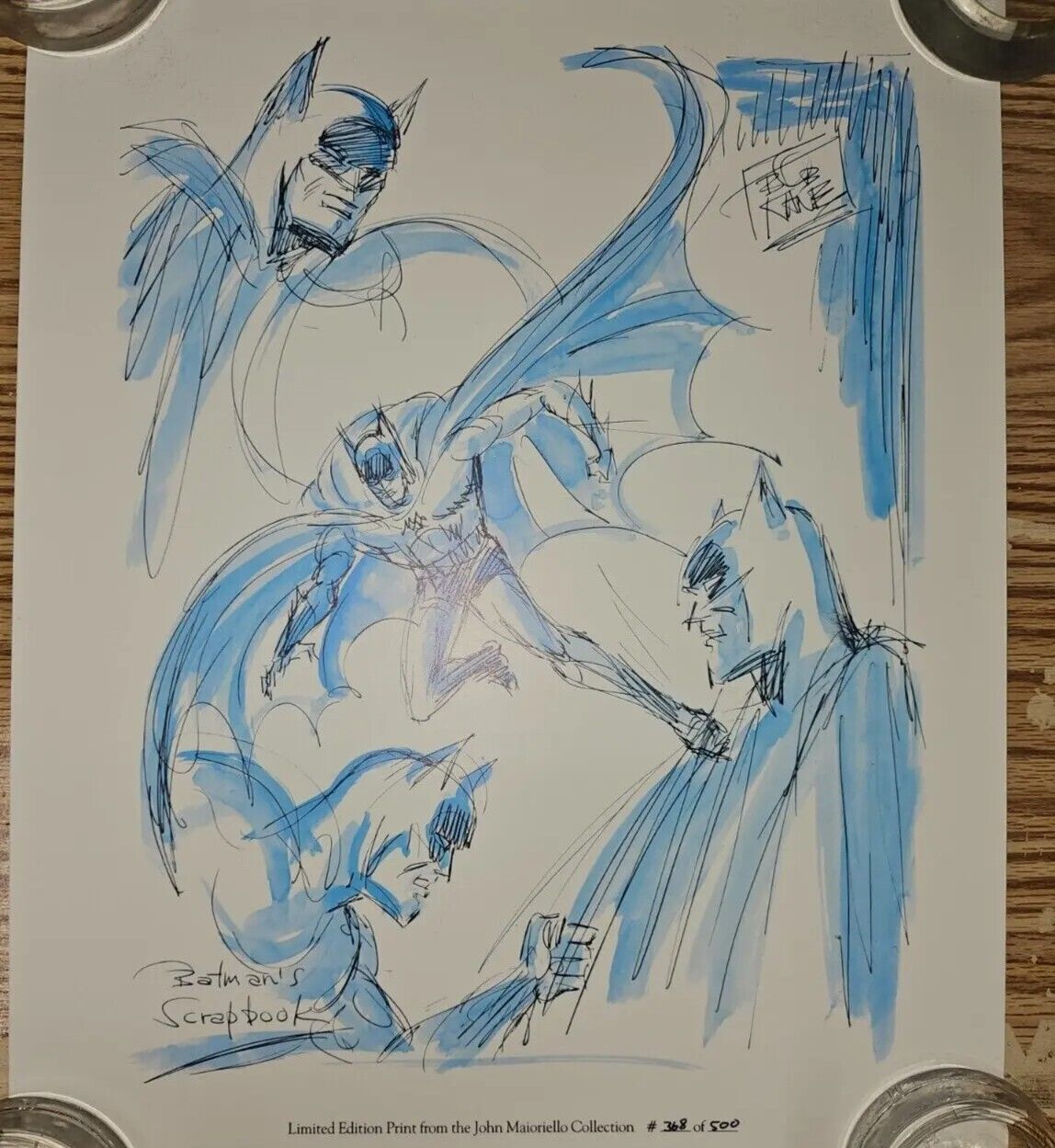 Vintage Bob Kane Batman Scrapbook Sketchbook Art Print 13\