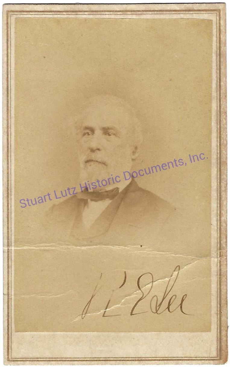 Robert E Lee signed Brady CDV photograph carte de visite circa 1869-1870