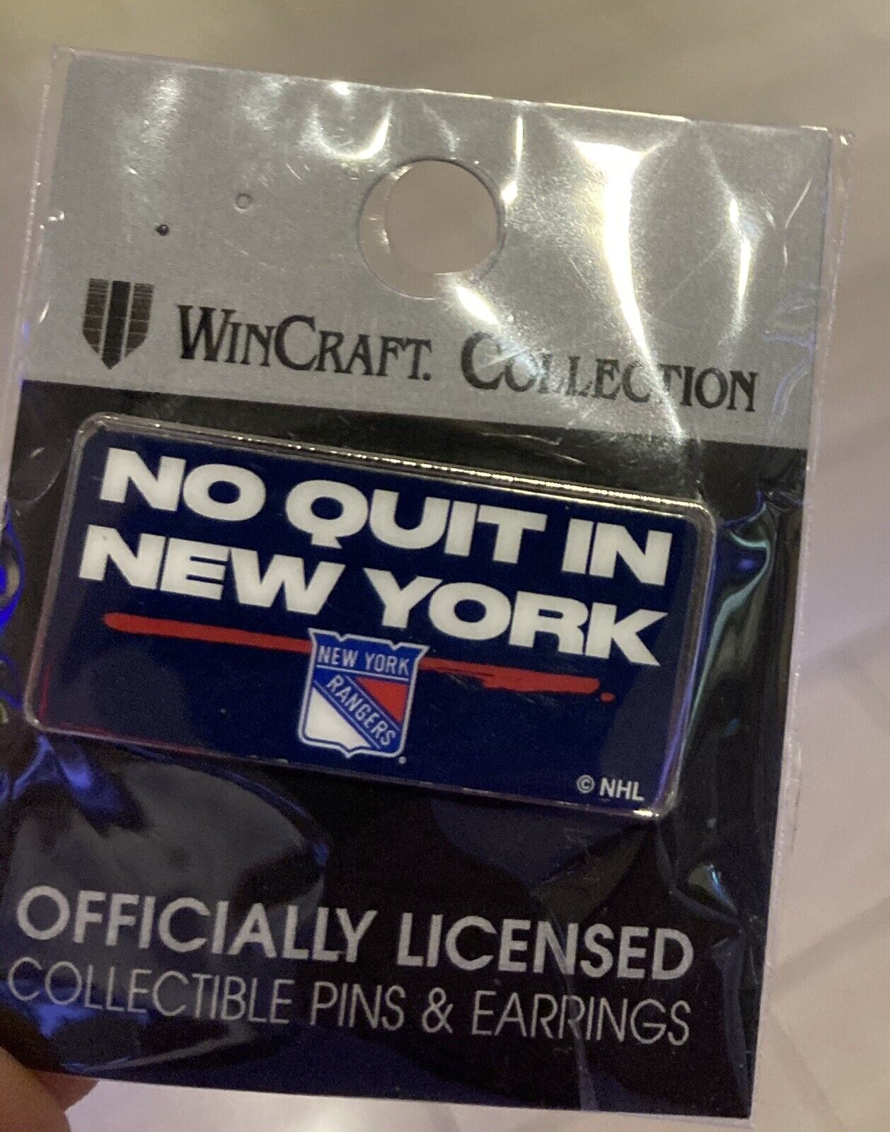 No Quit in New York Rangers Collectible Lapel Pin 2023 Playoffs Sold Out