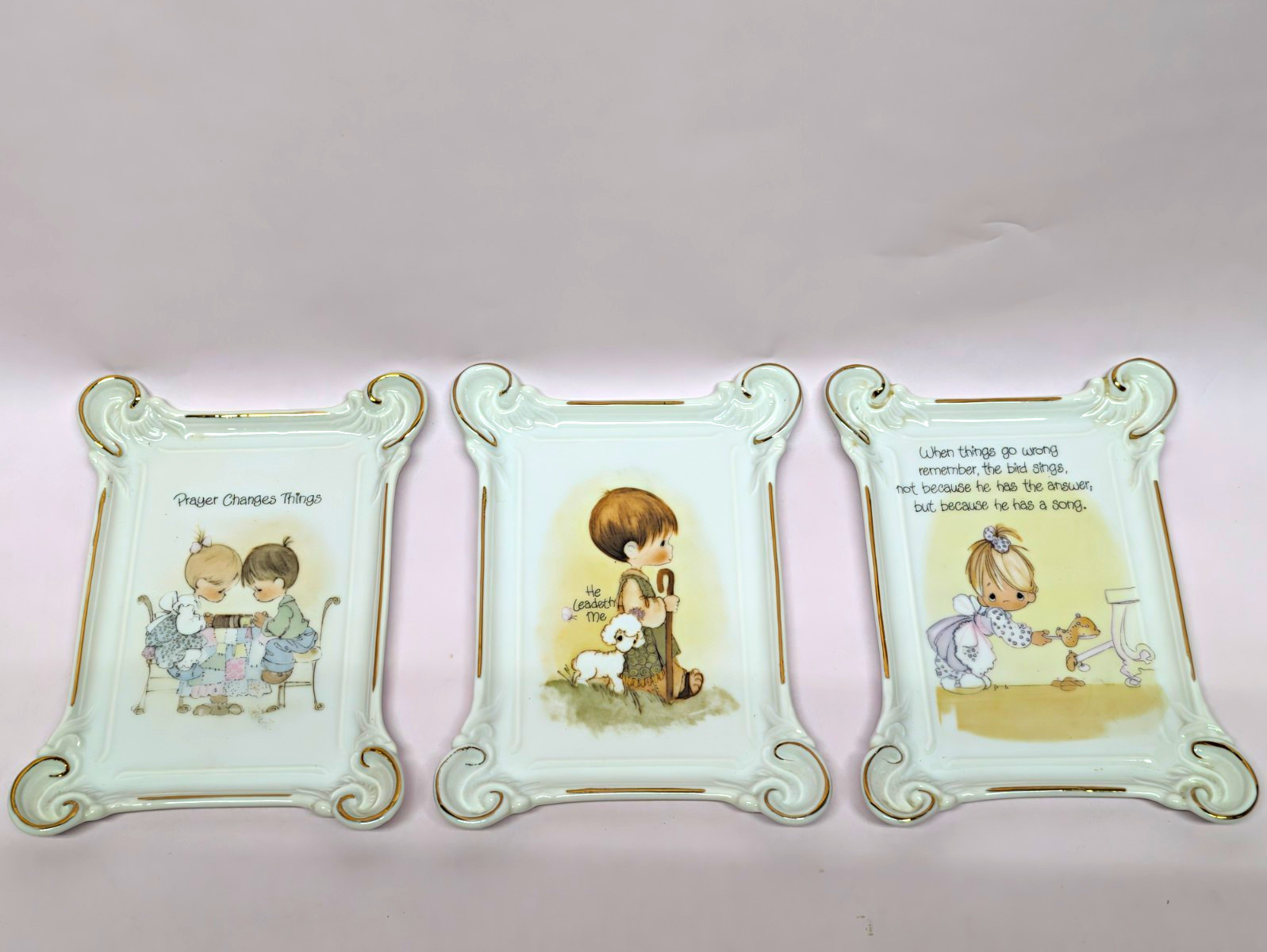 Vintage 1978 Precious Moments Jonathan David Enesco Wall Plaques Set of 3 Vintage 1978 Precious Moments Jonathan David Enesco Wall Plaques Set of 3