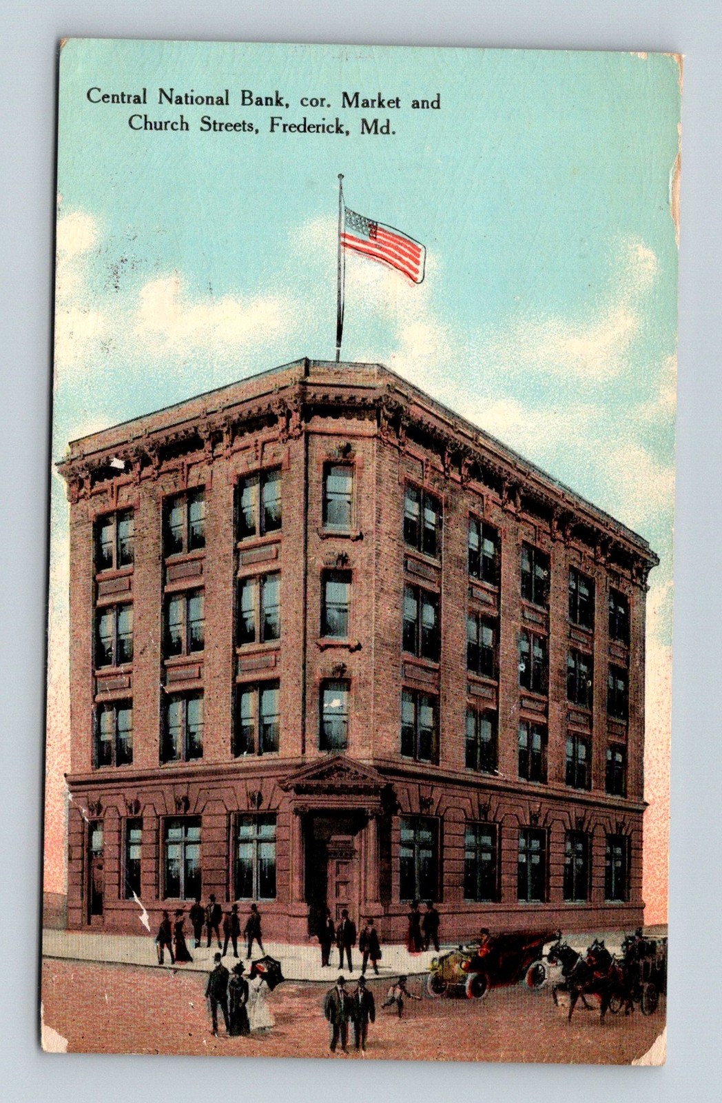 MD Frederick 1910 Central National Bank - Postcard MD Frederick 1910 Central National Bank - Postcard
