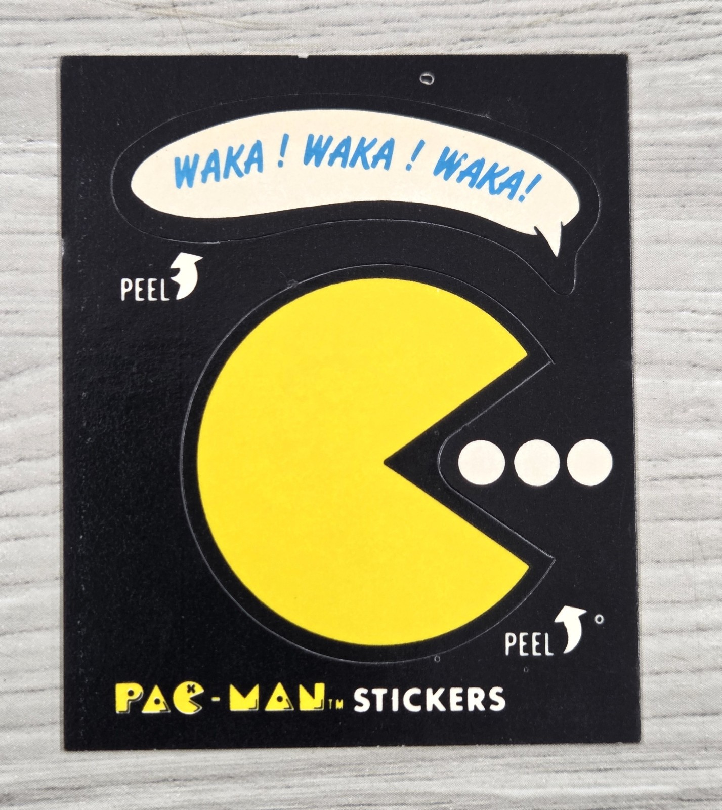 1980 Fleer PAC-MAN Rookie Sticker Card #1 No Eyes, Waka Waka Waka VG+/EX 1980 Fleer PAC-MAN Rookie Sticker Card #1 No Eyes, Waka Waka Waka VG+/EX