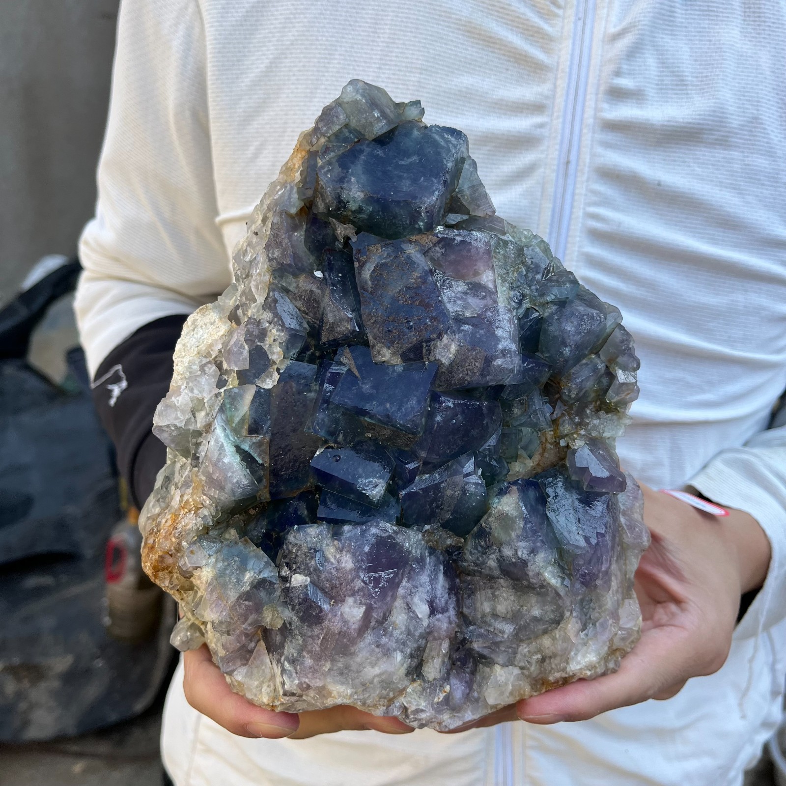 7.7LB  Natural Green cube FLUORITE Quartz Crystal Cluster Mineral Specimen