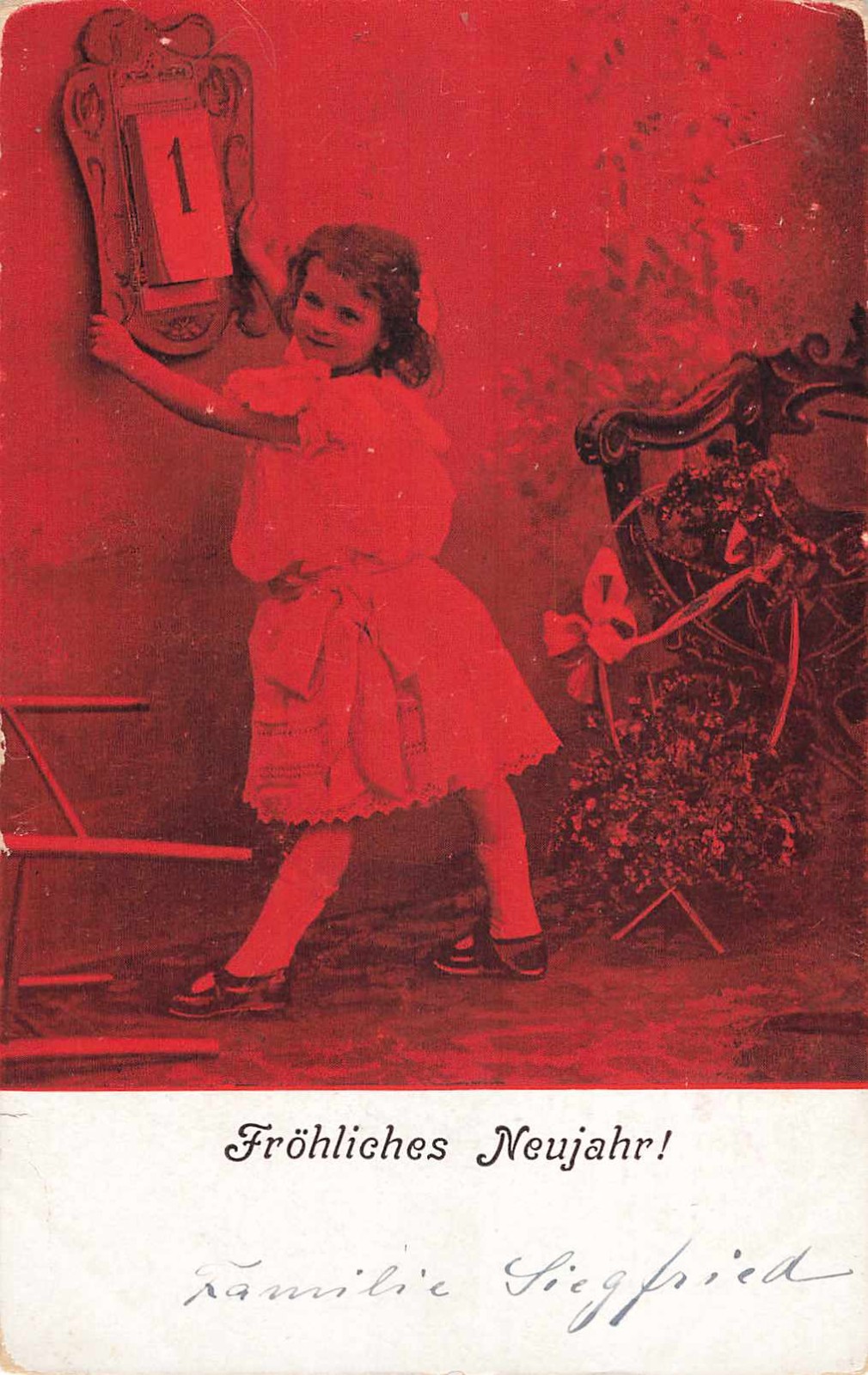 Postcard Antique 1908 New Year\'s Fröhliches Neujahr Undivided Posted 10-31-1908
