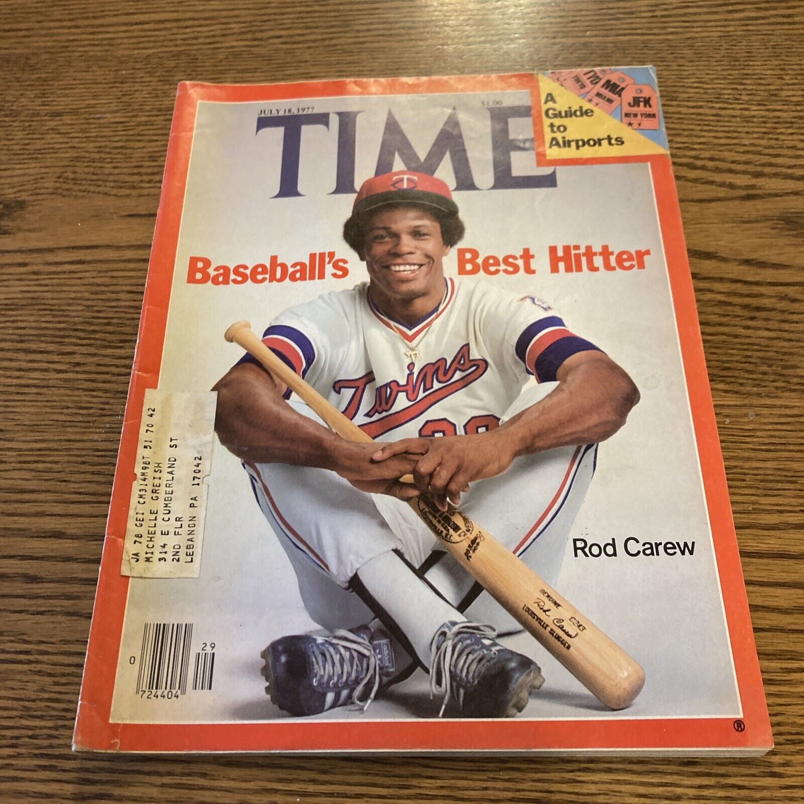 Time Rod Carew Twins Baseball\'s Best Hitter July 18 1977 MLB vintage magazine