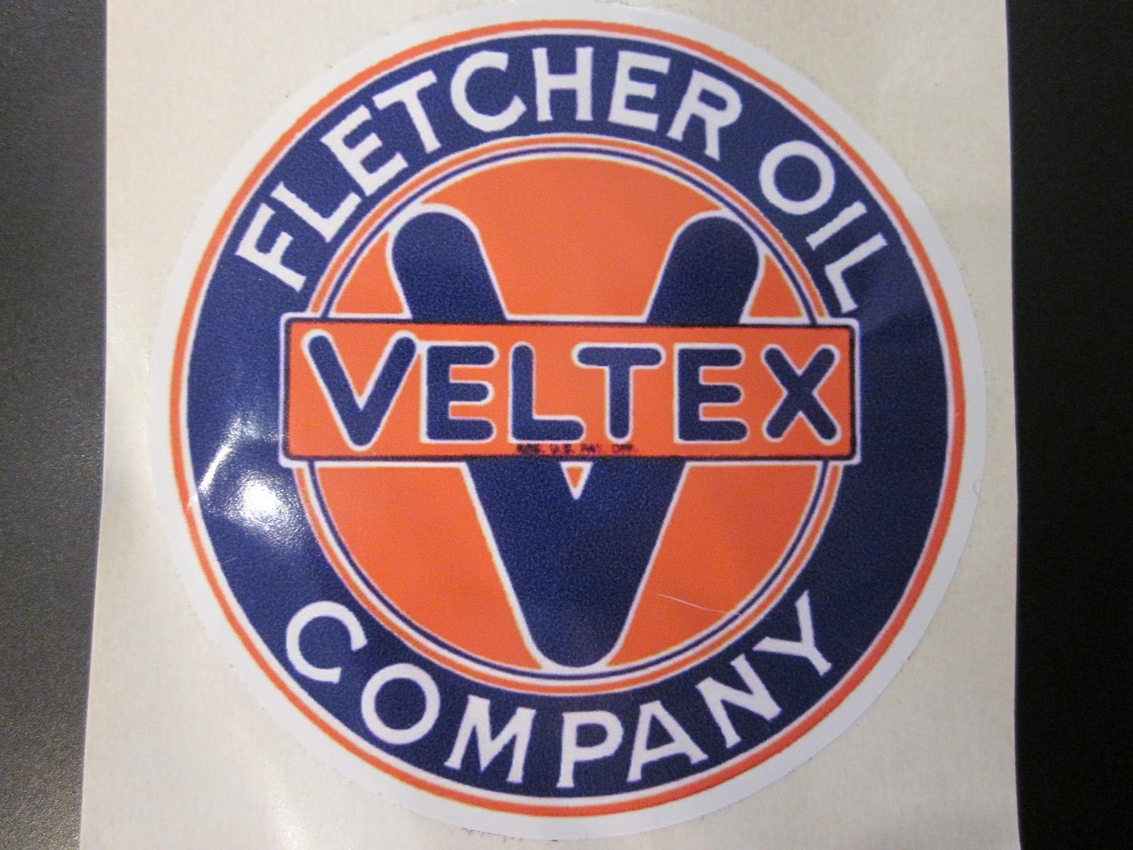 Vintage Fletcher Oil Company Veltex Round 3 Inch Sticker Boise Idaho Vintage Fletcher Oil Company Veltex Round 3 Inch Sticker Boise Idaho