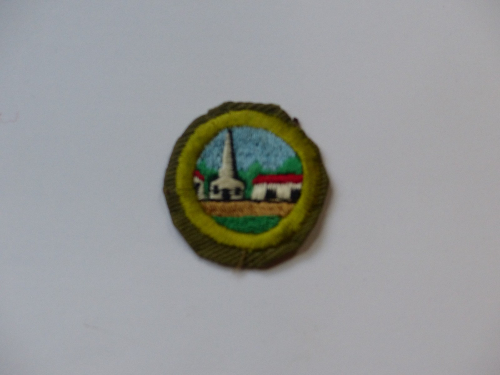 Used Vintage Cit. Community Merit Badge Boy Scout BSA Crimped Khaki Green Patch Used Vintage Cit. Community Merit Badge Boy Scout BSA Crimped Khaki Green Patch