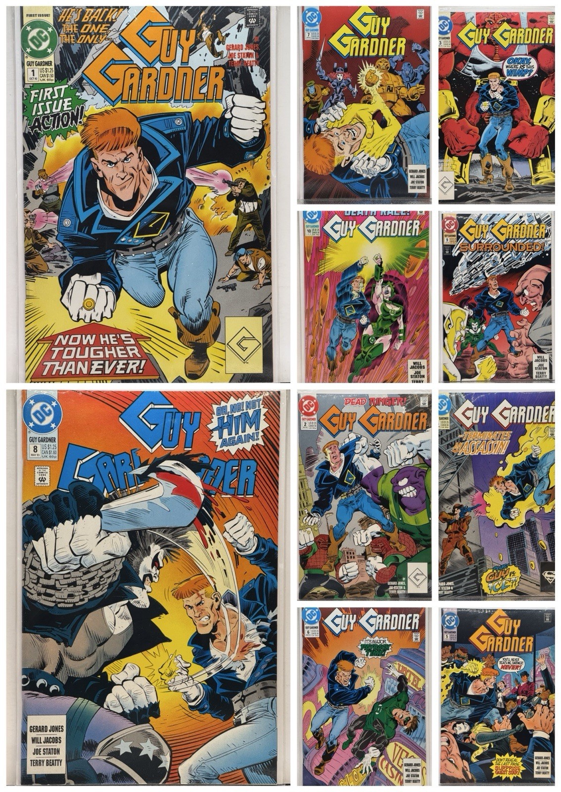 10-issue set Guy Gardner #1-10 (1992-1993), DC, 1st solo series, VF+ to NM- 10-issue set Guy Gardner #1-10 (1992-1993), DC, 1st solo series, VF+ to NM-