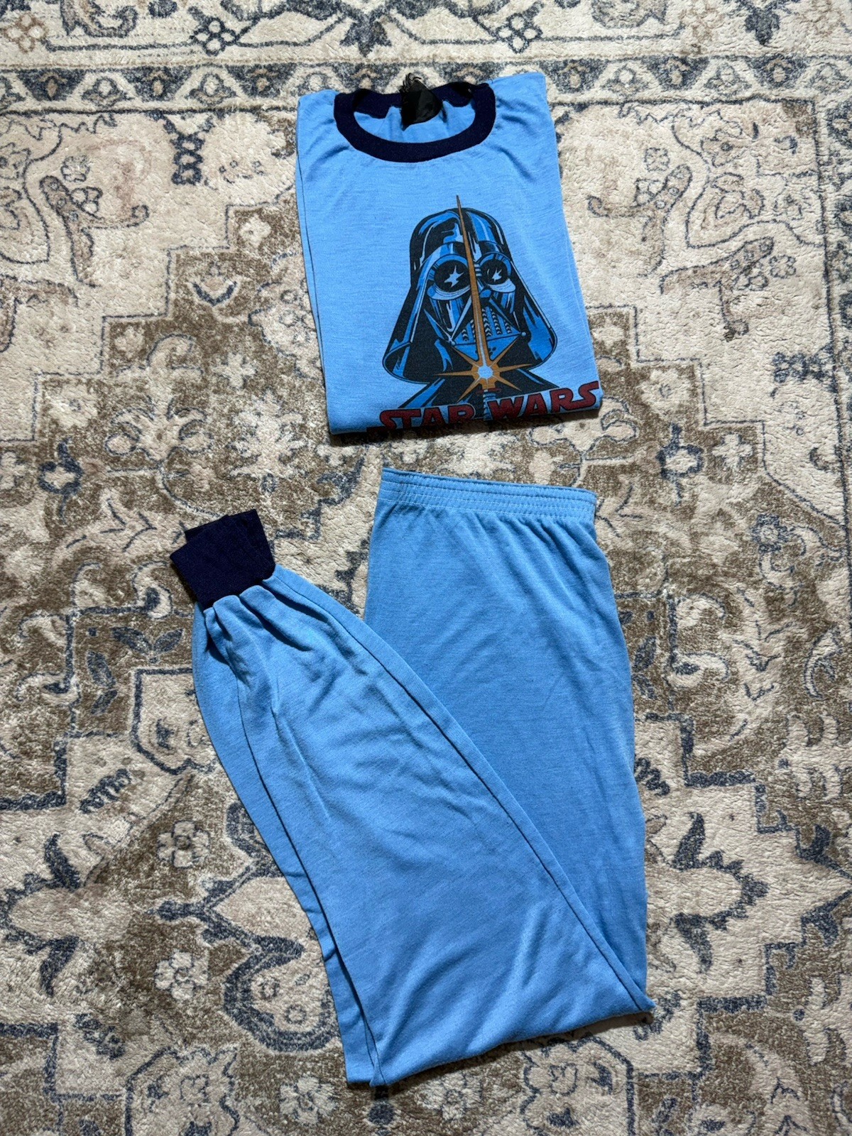 Vintage Original 1977 Star Wars Ringer Pajama Set Top Bottoms Darth Vader Sz M/L Vintage Original 1977 Star Wars Ringer Pajama Set Top Bottoms Darth Vader Sz M/L