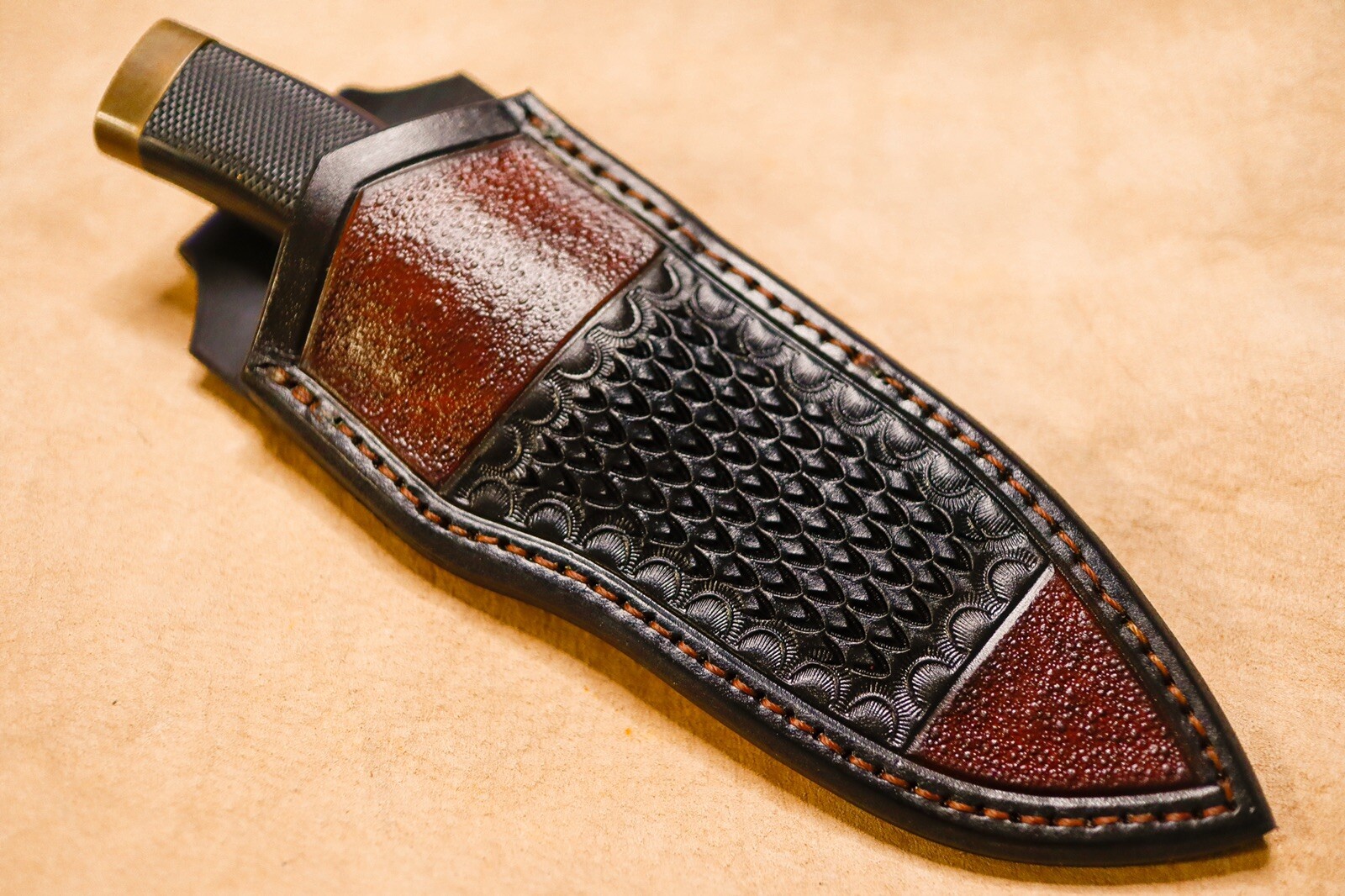 Custom Leather Sheath for Buck Vanguard, Buck Zipper Custom Leather Sheath for Buck Vanguard, Buck Zipper