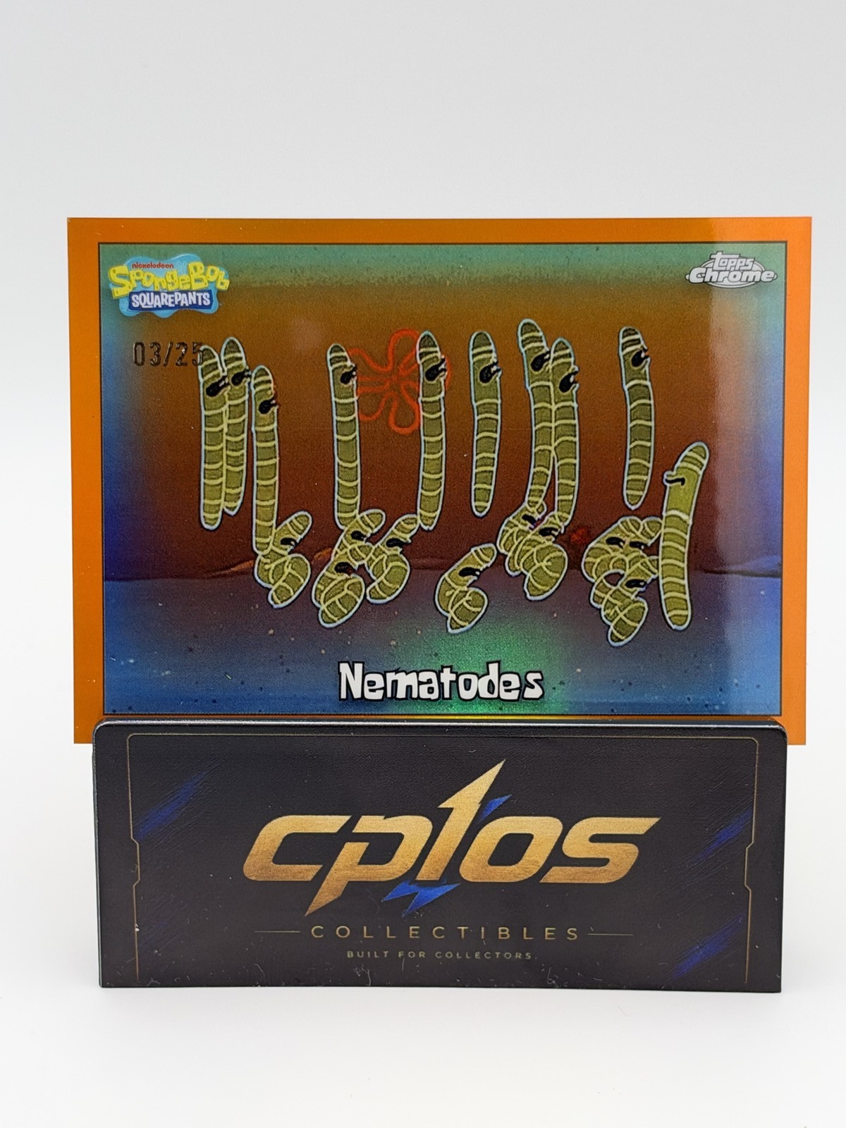 2025 Topps Chrome Spongebob 25th Anniversary Nematodes #143 Orange 3/25