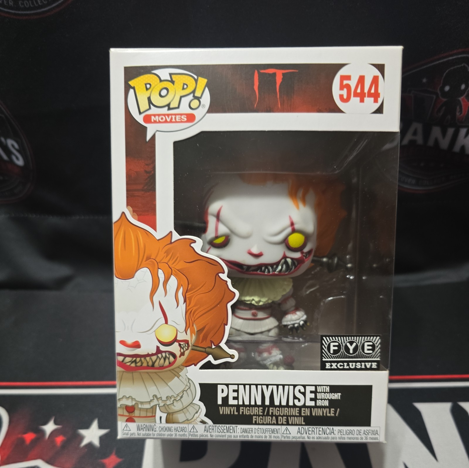 Funko Pop Vinyl: It - Pennywise (wrought iron in head) - FYE (Exclusive) #544 Funko Pop Vinyl: It - Pennywise (wrought iron in head) - FYE (Exclusive) #544