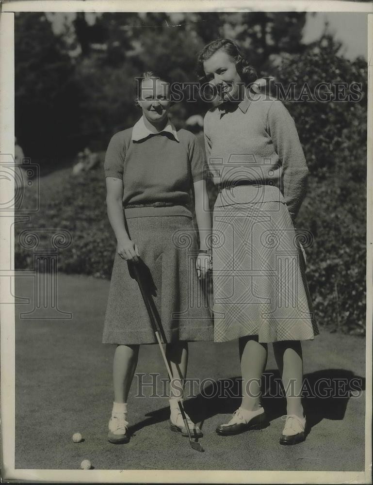 1940 Press Photo Jane Cothran, Betty Jameson Women\'s National Amateur golf 1940 Press Photo Jane Cothran, Betty Jameson Women\'s National Amateur golf