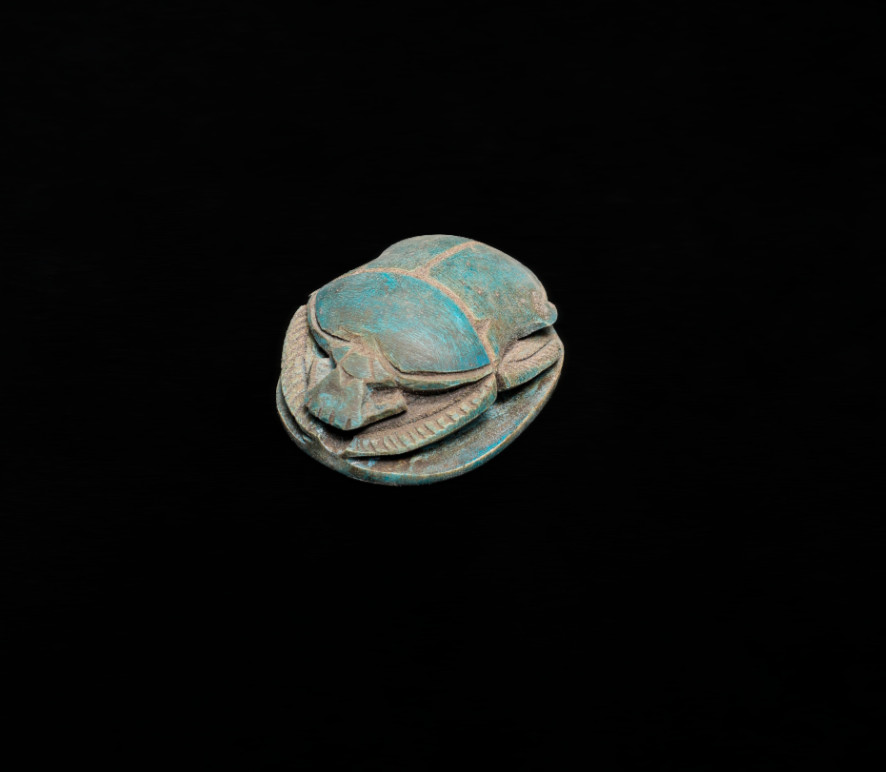 ANCIENT EGYPTIAN ANTIQUES Egyptian Scarab Beetle Amulet Faience Stone Egypt BC