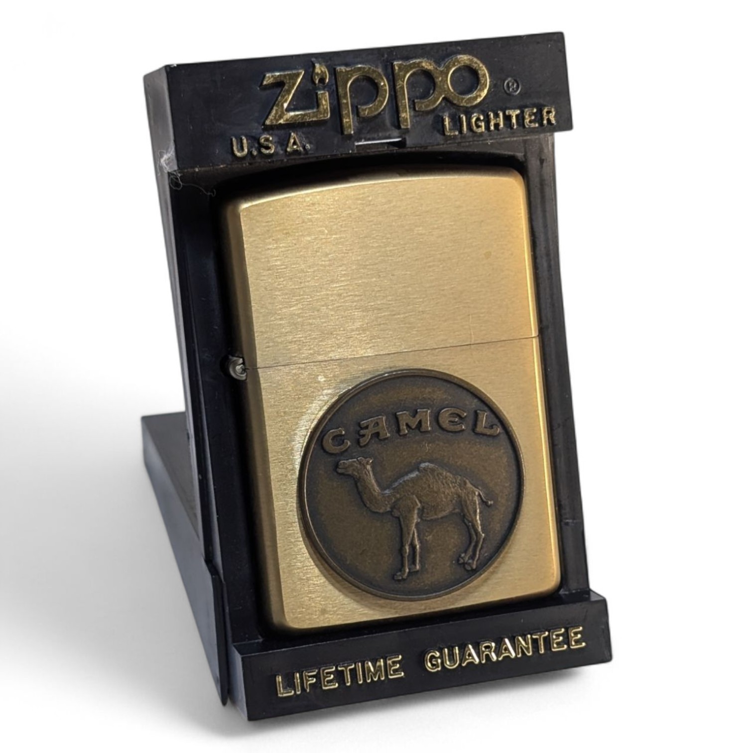 VINTAGE 1932-1992 CAMEL CIGARETTES MEDALLION EMBLEM SOLID BRASS ZIPPO LIGHTER VINTAGE 1932-1992 CAMEL CIGARETTES MEDALLION EMBLEM SOLID BRASS ZIPPO LIGHTER