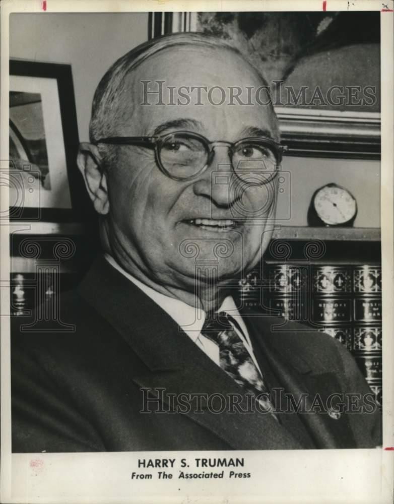 1958 Press Photo Harry S. Truman who was elected President in 1948. - nox59306 1958 Press Photo Harry S. Truman who was elected President in 1948. - nox59306