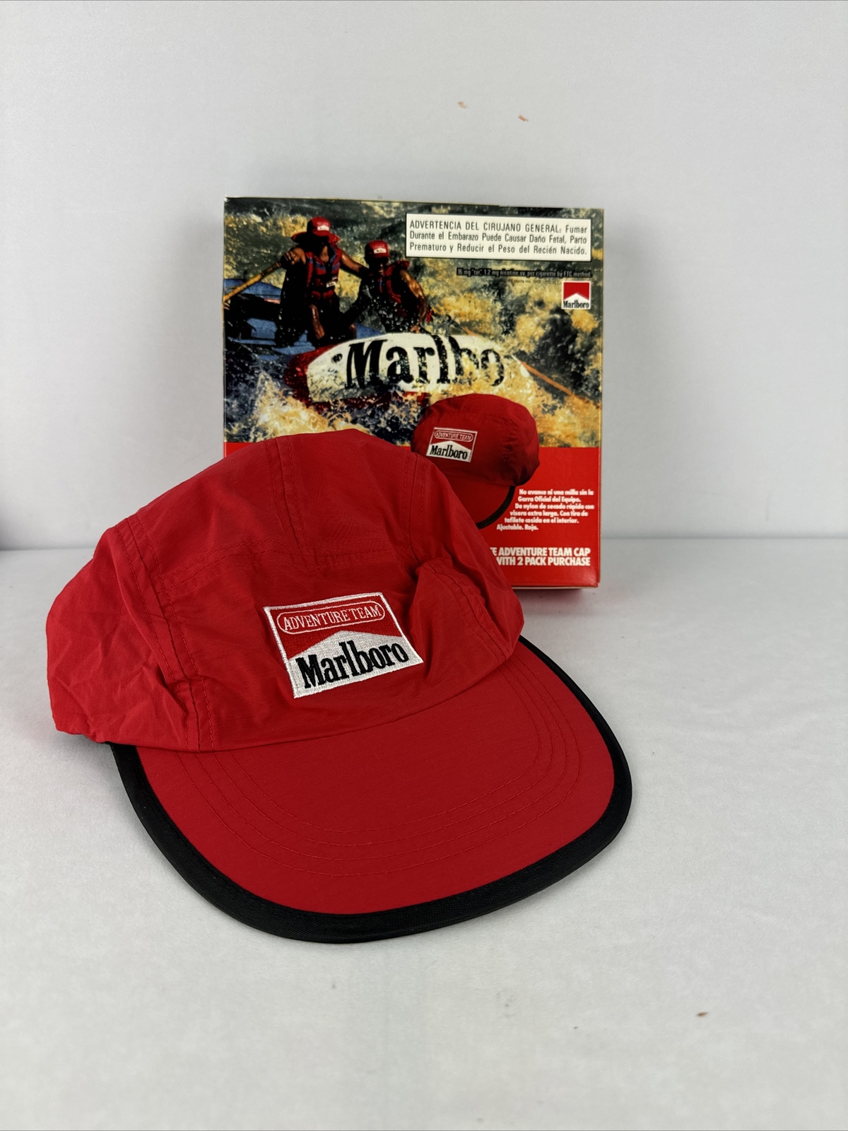 New In Box VTG Marlboro Adventure Team Snapback Hat Cap Strapback Red W Tag NEW New In Box VTG Marlboro Adventure Team Snapback Hat Cap Strapback Red W Tag NEW