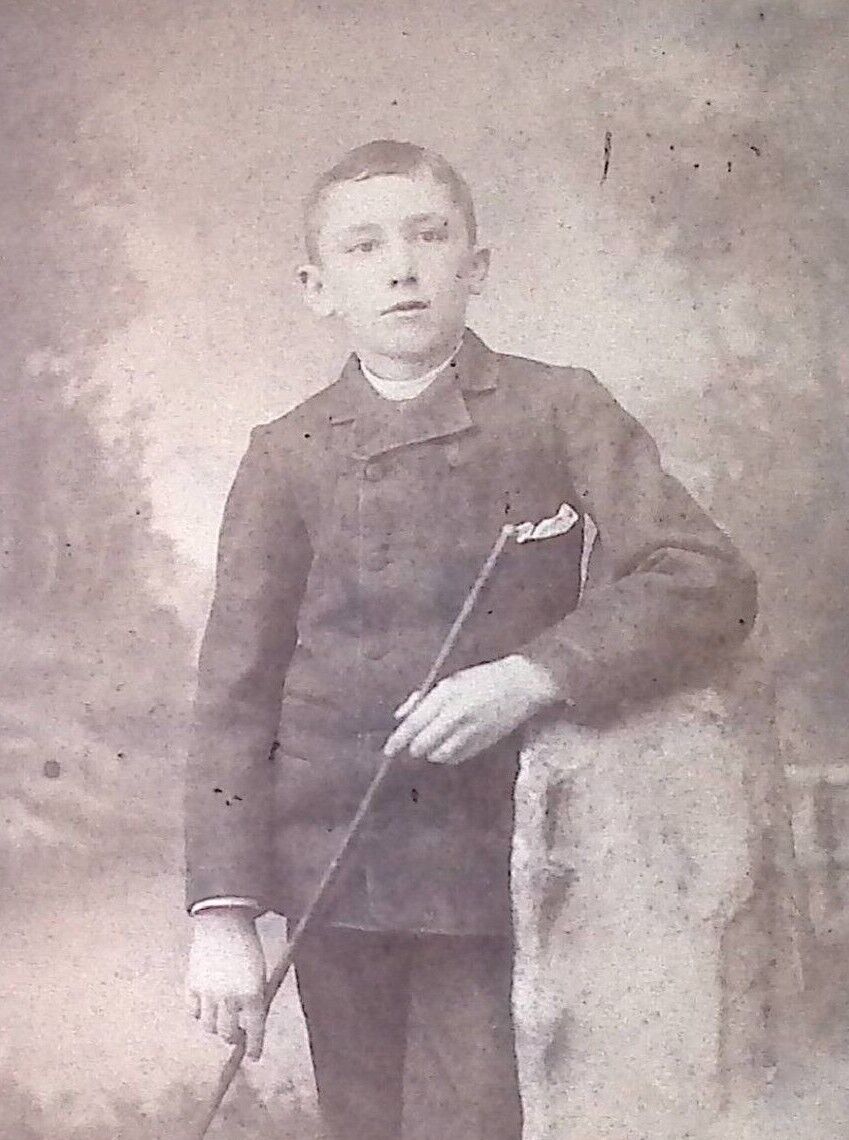 c1880/90s Cabinet Card Oneonta NY Named ID S Ford 12 Year Old Boy Young Man A117